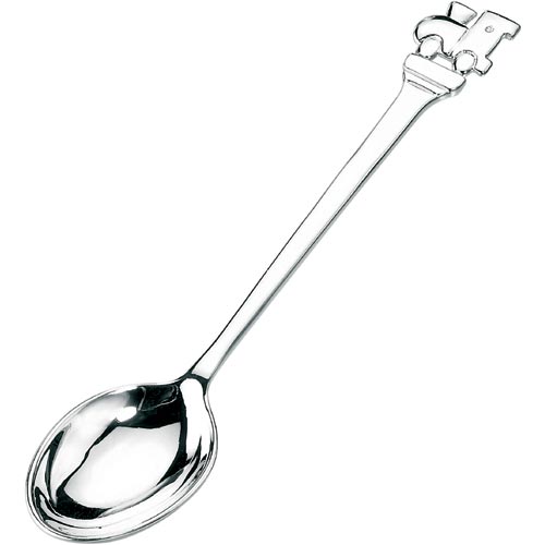 D For Diamond Young Boys Train Spoon In Silver Plate By D For Diamond