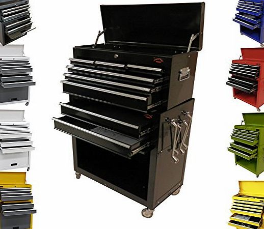D Pro Tools UK LARGE TOOL TOP CHEST CABINET TOP BOX AND ROLLCAB BOX MECHANICS TOOL CHEST WITH US BALL BEARING SLIDES- colour YELLOW-GREY