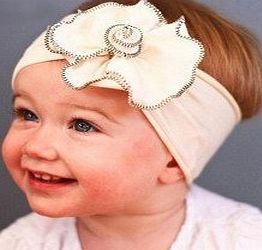 d3bee Lovely Ovely Unusal Cotton Girls Baby Flower Headband Hairband Bow White Big Flower