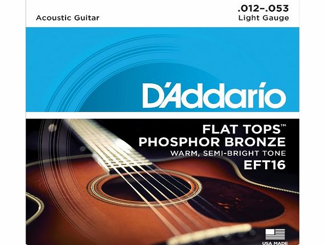 DAddario EFT16 Flat Tops Light (.012-.053) Acoustic Guitar Strings