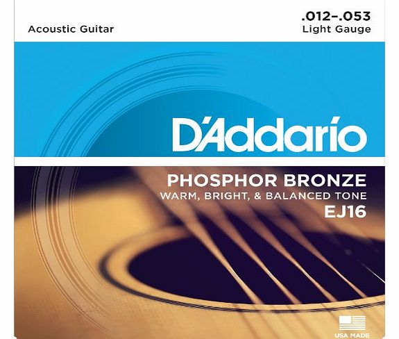 EJ16 Phosphor Bronze Light (.012-.053) Acoustic Guitar Strings