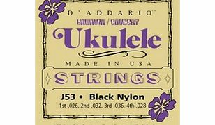 Daddario J53 Hawaii Concert Ukulele Strings Black