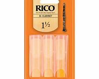 Daddario Rico Bb Clarinet Reeds 1.5 3-Pack