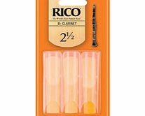 Daddario Rico Bb Clarinet Reeds 2.5 3-Pack