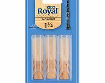 Daddario Rico Royal Bb Clarinet Reeds 1.5 3-Pack
