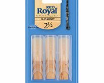 Daddario Rico Royal Bb Clarinet Reeds 2.5 3-Pack