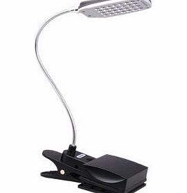 Daffodil ULT300 Dual Powered USB Light - 28 Bulb Reading Lamp with Desk / Headboard Clamp and Flexible Gooseneck - Battery (4xAA Not Included) or USB Power - 3 Brightness Levels - PC and MAC Compatibl