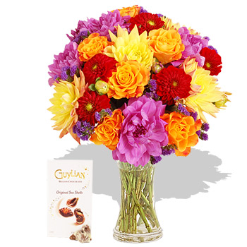 Dahlia Delights with Chocolates - flowers