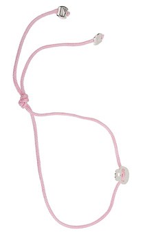 Daisy Knights Silver Skull and Pink Cord Friendship Bracelet