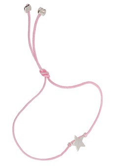 Daisy Knights Silver Star and Pink Cord Friendship Bracelet by