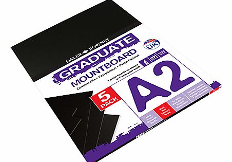 Daler Rowney Graduate A2 Mountboard, Pack of 5,