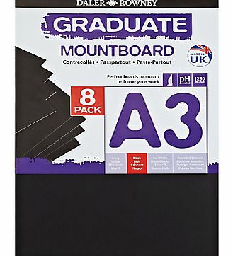 Daler Rowney Graduate A3 Mountboard, Pack of 8