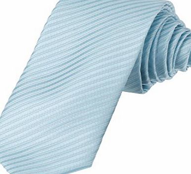 DAE2028 Light sky blue White Collection Skinny Tie Matching Present Box Set Stripes Poly SlimTie ST By Dan Smith
