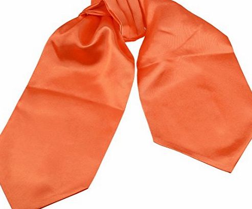 DAN SMITH DRA7E01N Formal Wear Gift Orange Solid Mens Microfiber Ascot Business- casual Groomsmen Cravat Happy Gift Idea for Boyfriend By Dan Smith