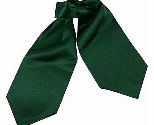 DRA7E01O Accessories Goods Dark Green Polyster Solid Mens Ascot Perfect Fashion Cravat Contemporary Gift Idea By Dan Smith