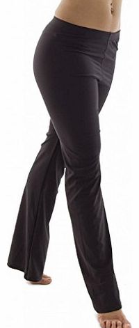 Girls Ladies Black Dance Jazz Pants Trousers Bootcut Shiny Nylon Lycra Childrens Adults By Dance Gear (JP) - Black - Size 1C (Age 7 - 8)
