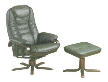 Daneway Emily Leather Recliner and Footstool