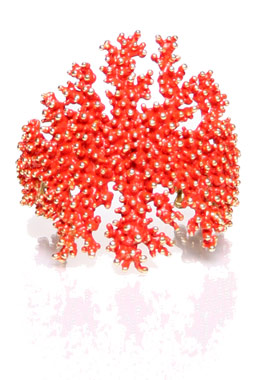 Danielademarchi Red Coral Burst Cuff by Danielademarchi