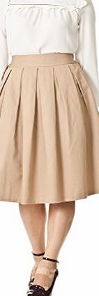 Danis Choice Cotton Pleated Full Long Skirt - Beige
