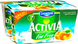 Danone Activia Fat Free Peach Bio Yogurt (4x125g) Cheapest in Ocado Today! On Offer