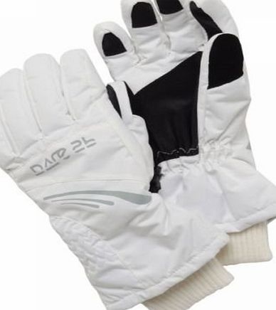 Dare 2b Dare2B Unisex Boys, Girls, Kids, Childrens Swoosh Ski and Warm Winter Glove (6 - 7 years, White)