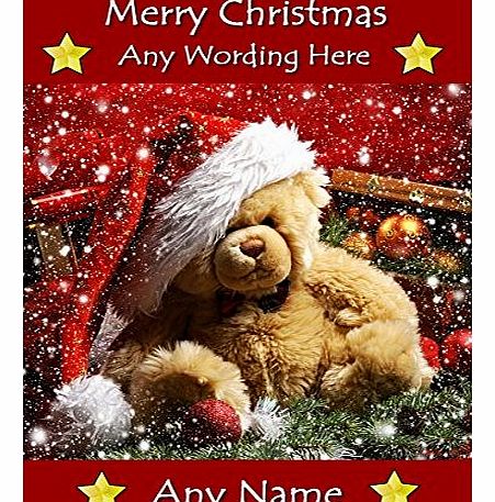 Darkhaireddolly Personalised Teddy Bear Childrens Christmas Card