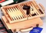 Deluxe Oak Backgammon Set 15 inch