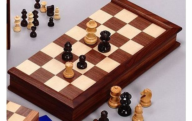 David Westnedge Games Deluxe Walnut Tournament Chess Set - Hand Carved Staunton Pieces