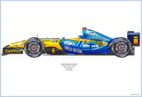 -2005 Renault F1 R25 Print-Fernando Alonso