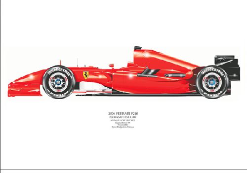 Ferrari F2006 Fiorano Test Formula 1 Art Print - Schumacher