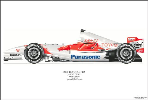 Toyota F1 TF106 Formula 1 Art Print - Trulli