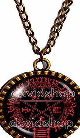 DAVIDHANDMADE Hellsing Necklace Hand Anime Alucard Symbol Pendant Fashion Jewelry Manga Cosplay