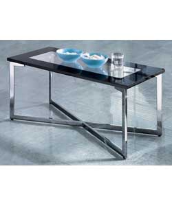 Davis Clear Tempered Glass and Chrome Coffee Table