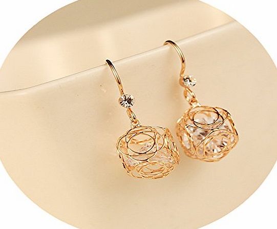 Dawn Davison LIMITED PROMOTIONS Delicate Zircon Diamond Gold Earrings For Women 18ct Gold Plant Earrings Drops Studs