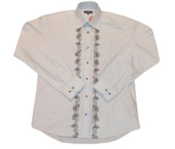 Long sleeved poplin taped front shirt