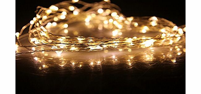 (10M 33FT 100LED + Remote ,Warm White) DBPOWER Led String Lights Copper Wired LED Fairy Starry Light for Outdoor, Gardens, Christmas, Homes, Wedding and Party
