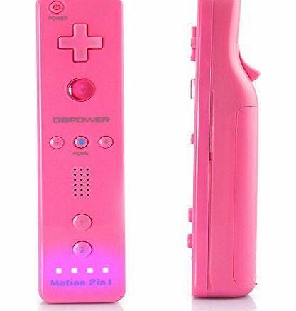DBPOWER Nunchuck and Remote Controller with Motion Plus for Nintendo Wii With Retail Package (remote controller pink)
