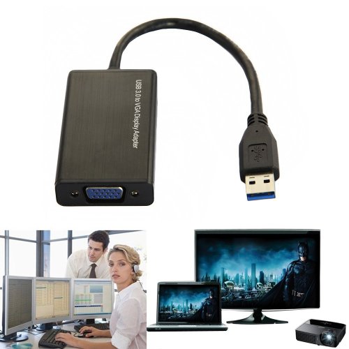 SuperSpeed USB 3.0/2.0 to VGA External Video Card Multi Monitor Adapter for Windows Vista/ 7/8 (Not for Mac/Linux)