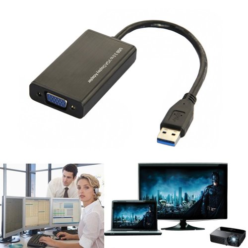 USB3.0-VGA Display Adapter Multi-display Super Speed for CRT/LCD Monitor, Projector (Not for Mac/Linux)