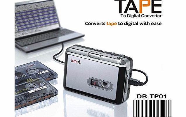 DB Tech Audio USB Portable Cassette Tape-to-MP3 Player Adapter with USB Cable and Software Cd Also Features Auto Reverse - FOR PC