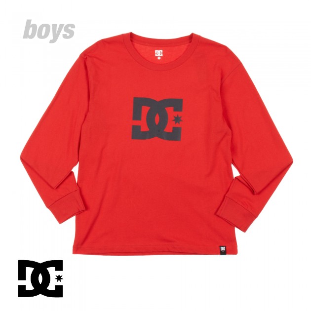 DC Boys DC Star Long Sleeve T-Shirt - Athletic Red