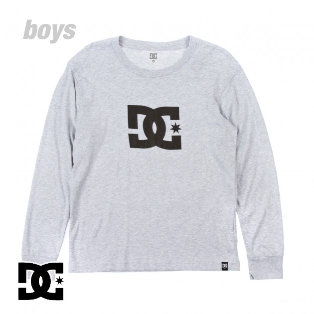 Boys DC Star Long Sleeve T-Shirt - Heather Grey