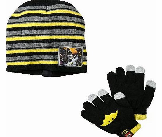 Batman - Lego Fight Scene Juvy Knit Hat & Glove Set Grey