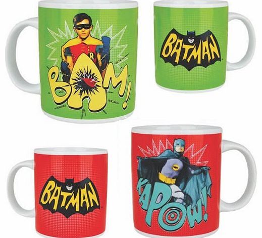DC Comics Batman And Robin DC Comics Twin Mug Set Ceramic Coffee Cup Mugs