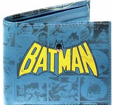 DC Comics Batman Comic Strip Blue Faux Leather Wallet