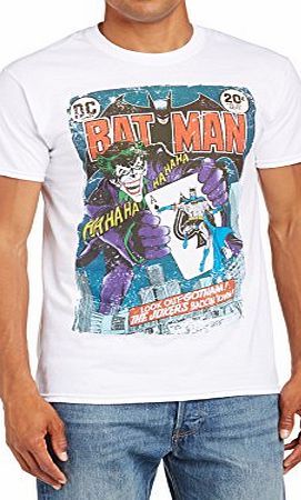 DC Comics Mens Batman-Joker Comic Short Sleeve T-Shirt, White, X-Large