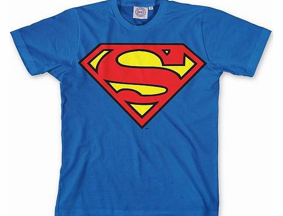 Superman Classic Logo Mens T-Shirt Blue DC012S Small