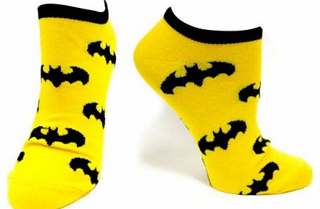 DC  Size 39/42 Batman Ankle Socks (Yellow)