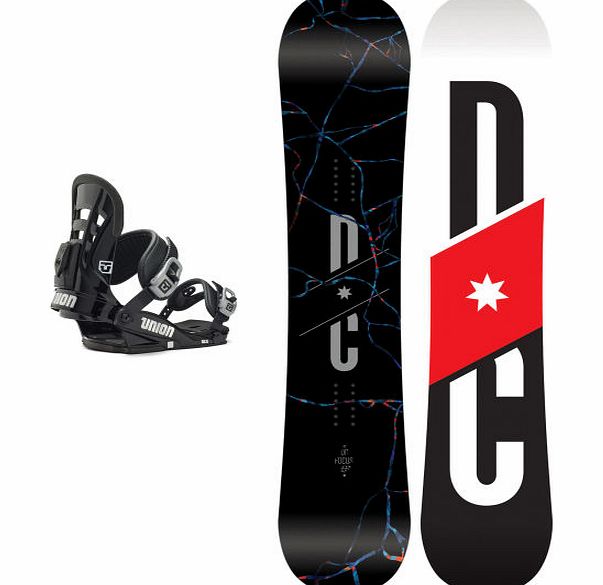 DC Mens DC Focus Snowboard with Union DLX Black