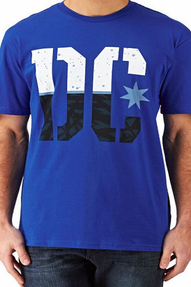 Mens DC Rd Split Stencil T-shirt - Royal Blue